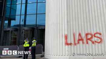 BBC's Cardiff building graffitied during Palestine protest