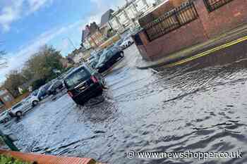 Bexley High Street car park entrance flooded due to blocked drain