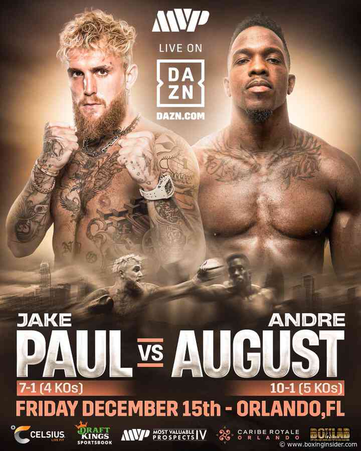Jake Paul To Take On Thirrd Opponent This Year, Faces Andrea August On December 15th.