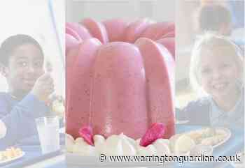 Cheese flan followed by pink blacmange - memories of school dinners