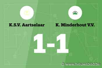Aartselaar speelt thuis gelijk tegen Minderhout