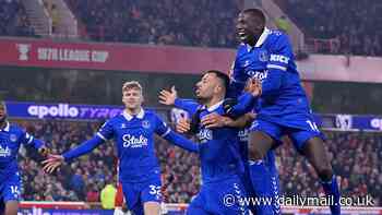 Nottingham Forest 0-1 Everton: Dwight McNeil takes Everton off bottom spot with an emphatic strike after having a first-half attempt cleared off the line by Danilo