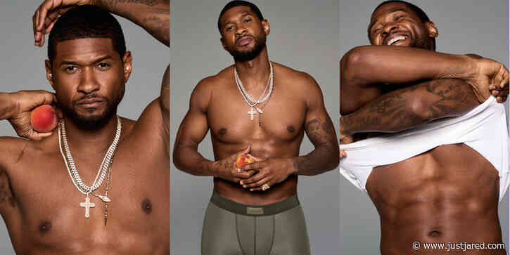 Usher Strips Down for Shirtless Skims Photo Shoot to Kick Off Super Bowl Week!