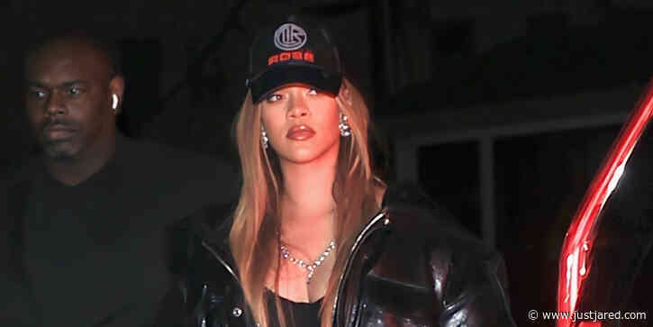 Rihanna Looks Effortlessly Cool in Black Leather During Night Out With Friends