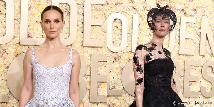 Natalie Portman & Rosamund Pike's Dior Dresses Got Stuck Together at Golden Globes 2024, Natalie Shares Photo of Moment