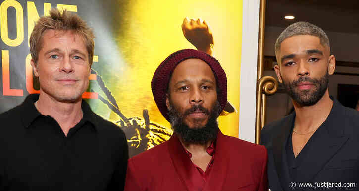 Brad Pitt Joins Ziggy Marley & Kingsley Ben-Adir at 'Bob Marley: One Love' Premiere in L.A.