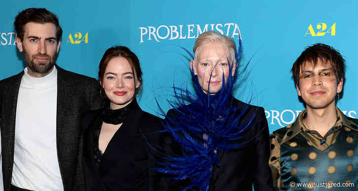 Emma Stone & Husband Dave McCary Join Tilda Swinton & Julio Torres at 'Problemista' Premiere