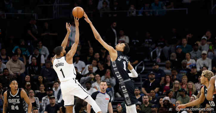 Victor Wembanyama goes off, Spurs pull away from Nets in overtime