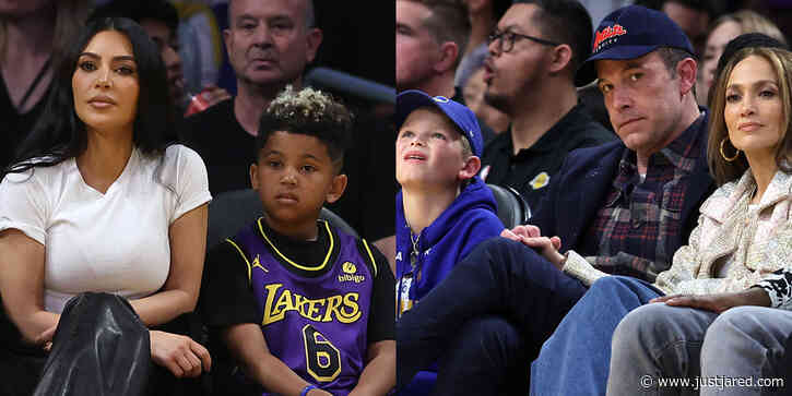 Kim Kardashian Brings Son Saint to NBA Game, Ben Affleck & Jennifer Lopez Also Sit Courtside with His Son Samuel!