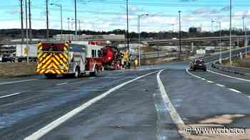 Crash and fuel spill on Burlington QEW closes Toronto-bound on-ramp to 403 and 407: OPP