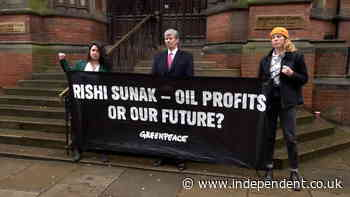 Greenpeace activists send message to Sunak as they appear in court after scaling prime minister’s home