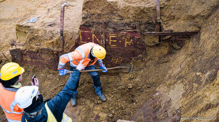 A 1930s LNER wagon has been dug up in Belgium