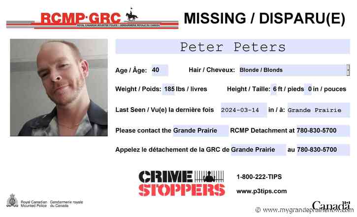 Grande Prairie RCMP requesting public assistance in locating missing 40-year-old