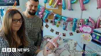 Baby born weighing 11oz celebrates first birthday