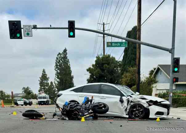 A motorcyclist was killed in a fatal collision in Santa Ana early this morning