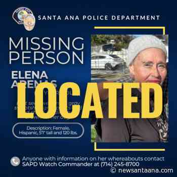 Missing Santa Ana woman with dementia located with help from the Orange Police Dept.