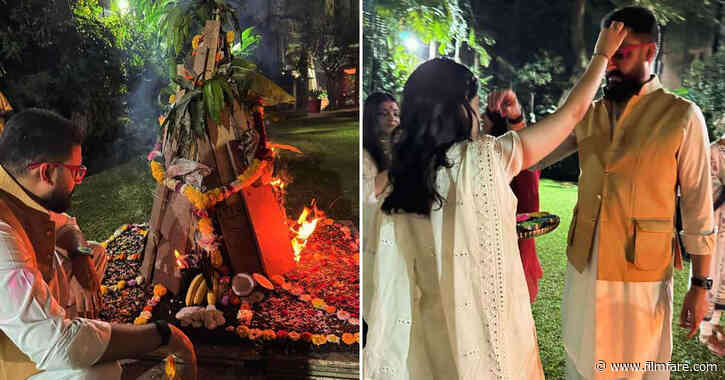 Abhishek Bachchan and Aishwarya Rai Bachchan celebrate Holika Dahan with family