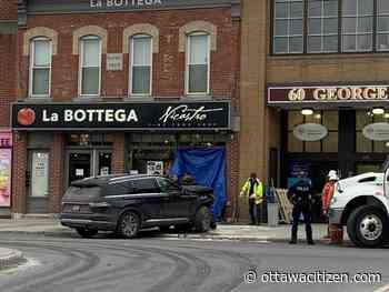 Vehicle strikes La Bottega building in ByWard Market