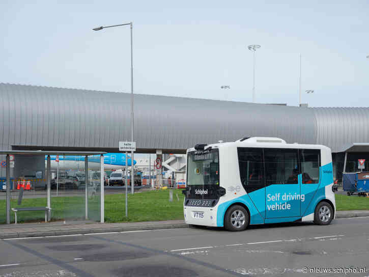Schiphol doet een proef met zelfrijdende bussen aan airside