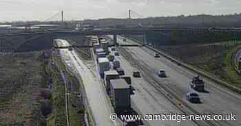 A14 crash in Cambridgeshire sees lane closed and traffic queues – recap