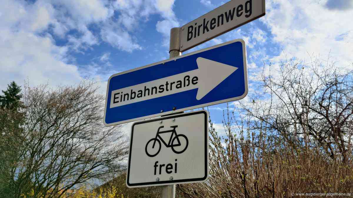 Birkenweg in Geltendorf: Mit dem Fahrrad entgegen der Fahrtrichtung