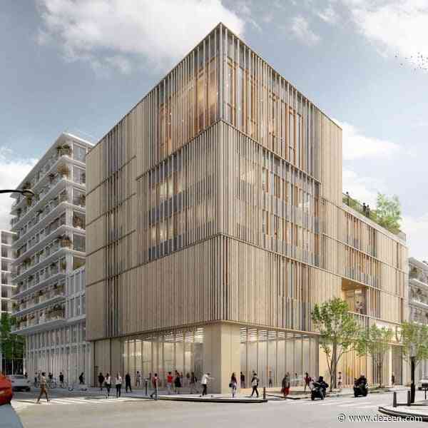 Images reveal construction of Studio Gang university in Paris built with 50 per cent natural materials