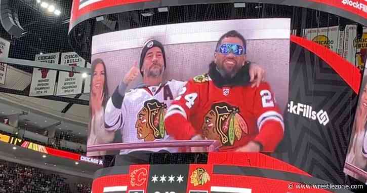 CM Punk Attends Blackhawks Game With Jey Uso & Jackie Redmond