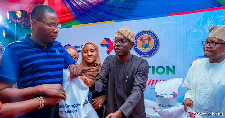 Sanwo-Olu excited as Dangote makes massive food donation to Lagos residents