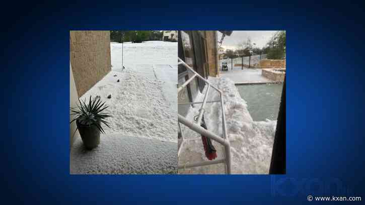 WATCH: Hail blankets the ground like snow in parts of Central Texas