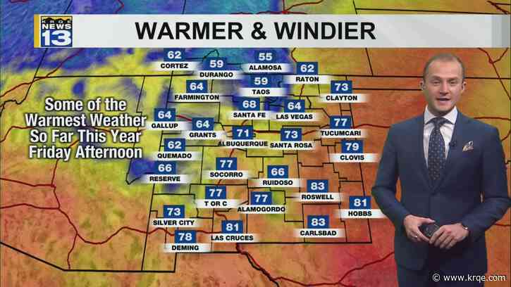 Warmer and windier weather continues into the weekend