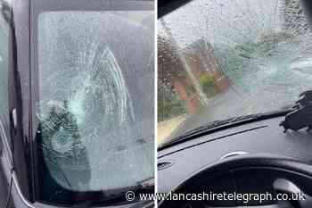 Car windscreen damaged by mindless smash in Feniscowles