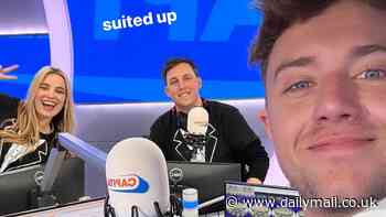 Roman Kemp chokes back tears as he thanks listeners for 'saving his life' amid depression battle as he hosts his final Capital Breakfast show while dressed in black tie with his co-stars