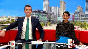 BBC Breakfast's Naga Munchetty takes a playful swipe at co-star Carol Kirkwood after meteorologist forgets her name in on air blunder