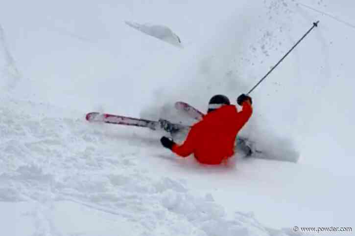 Skier Tries To Stop While Speeding, Suffers Epic Crash