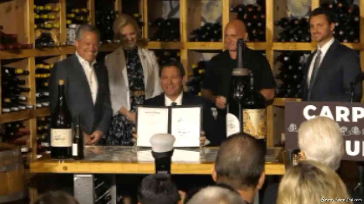 WATCH LIVE: Gov. DeSantis holds news conference in Fort Lauderdale wine store
