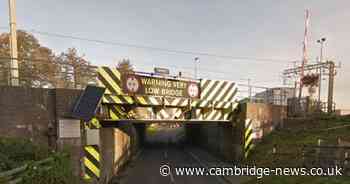 Delays on busy Cambs road due to lorry stuck under bridge