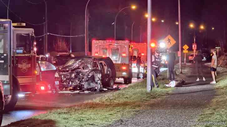 UPDATE: Chilliwack RCMP believes speed may have been a factor in crash that hospitalized 2 people