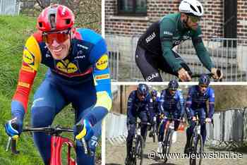 IN BEELD. Sterren kijken op het parcours van de Ronde: Jelle Van Damme en Louis Talpe verkennen tussen de profs