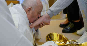 Pope washes feet of 12 women at Rome prison from his wheelchair