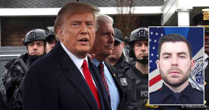 Donald Trump calls for ‘law and order’ after attending slain cop’s wake
