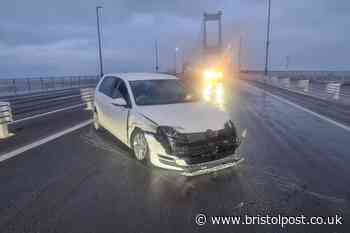 Driver ignores bridge closure signs and crashes car in 50mph winds on M48
