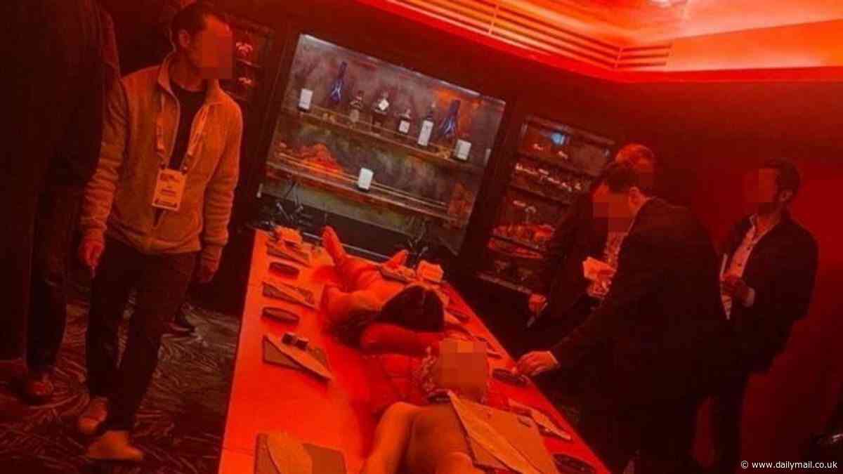Cryptocurrency firm apologises after hosting party where guests ate sushi from semi-naked models in flashback to City's debauched 80s heyday