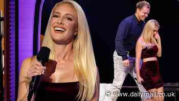 Heidi Montag shows off her incredible figure in a short velvet skirt and busty top after 22lb weight loss as she joins husband Spencer Pratt on The Masked Singer