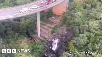 Bus plunges off South Africa bridge, killing 45