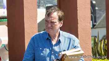 Quentin Tarantino carrying scripts while grabbing lunch at Bob's Big Boy in LA as it's rumored his 10th and final film will star Brad Pitt