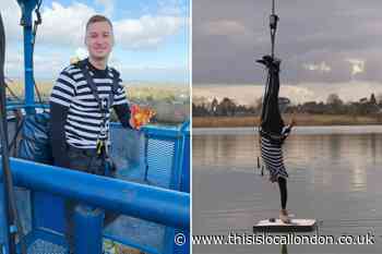 Surbiton pizza lover bungee jumps 140ft into garlic dip