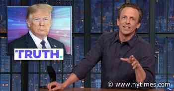 Seth Meyers is Skeptical of Trump’s Rising Stock