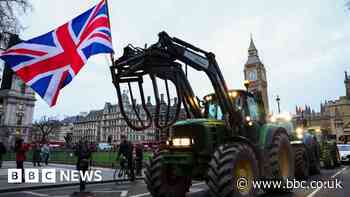 Tractors brought to Parliament in farmers' protest