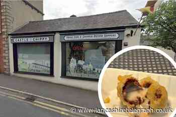 Castle Chippy in Clitheroe selling deep-fried Creme Eggs