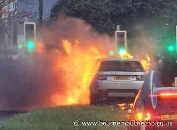 Emergency services called to car fire in Bournemouth
